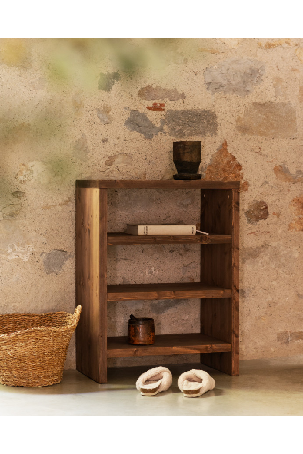 Solid Wood 3-Layer Bookcase | Decowood Rose | Oroa.com