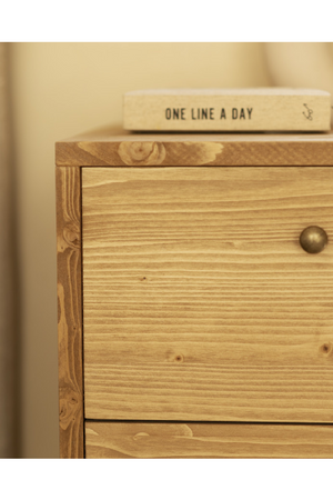 2-Drawer Wooden Bedside Table | Decowood Saura | OROA.com