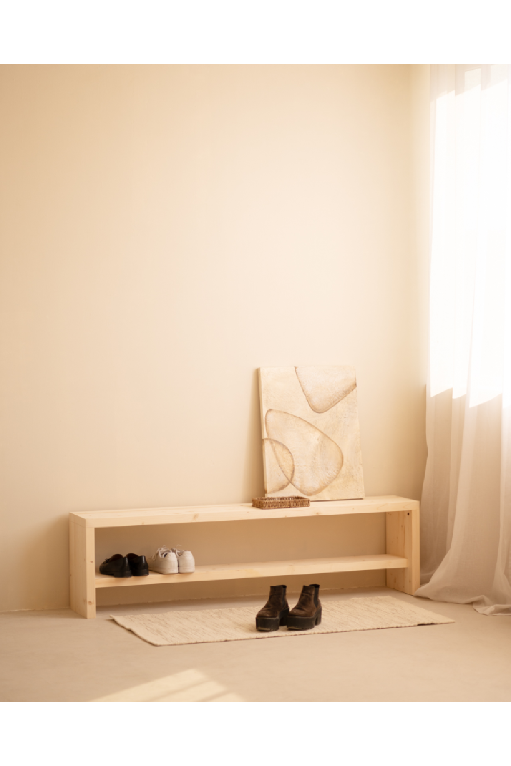 Solid Wood Shoe Bench | Decowood Telva | OROA.com