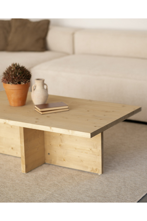 Rectangular Solid Wood Coffee Table | Decowood Tena | Oroa.com