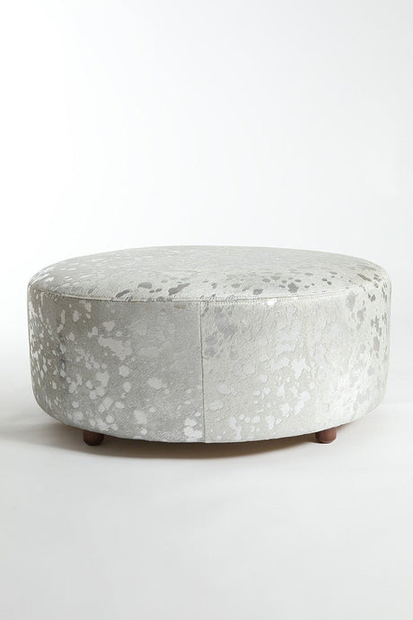 Round Cowhide Ottoman