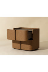 Modern European furniture - Leather-Look 2-Drawer Nightstand - www.oroa.com