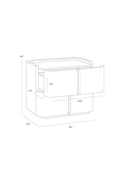 Modern European furniture - Leather-Look 2-Drawer Nightstand - www.oroa.com
