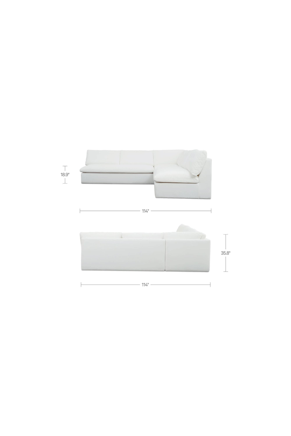 3-Piece White Outdoor Modular Sofa | Novi Living Miles | Oroa.com