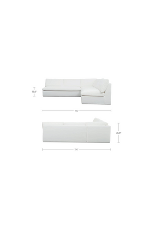 3-Piece White Outdoor Modular Sofa | Novi Living Miles | Oroa.com
