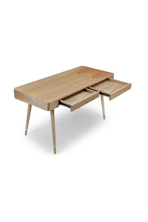 Walnut Wood 2-Drawer Desk | NV Gallery Vinyle | Oroa.com