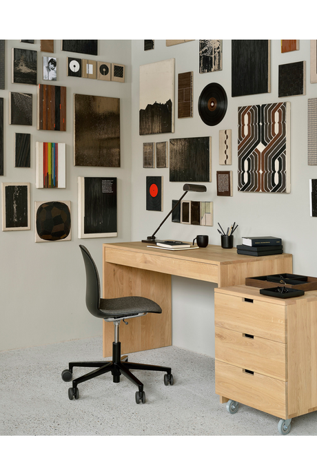 Rectangular Oak Desk – Wave – oak finish alternate view 9