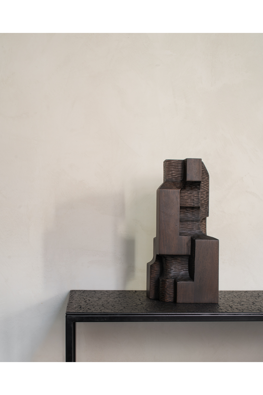 Geometrical Mahogany Sculpture | Ethnicraft Block Organic