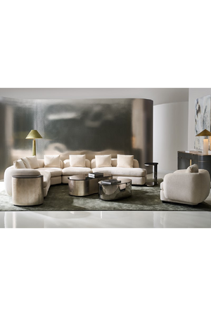 Ivory Linen Swivel Chair | Caracole Lumi | Oroa.com