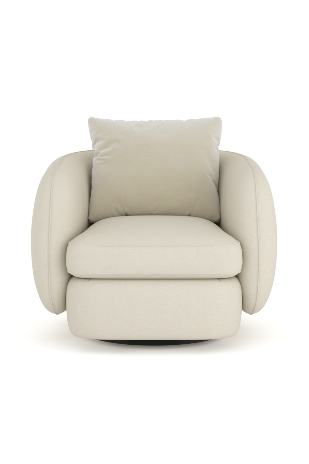 Ivory Linen Swivel Chair | Caracole Lumi | Oroa.com