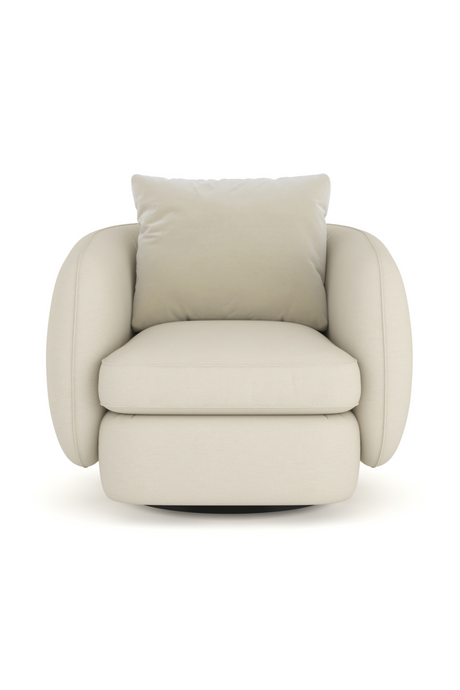 Ivory Linen Swivel Chair | Caracole Lumi | Oroa.com