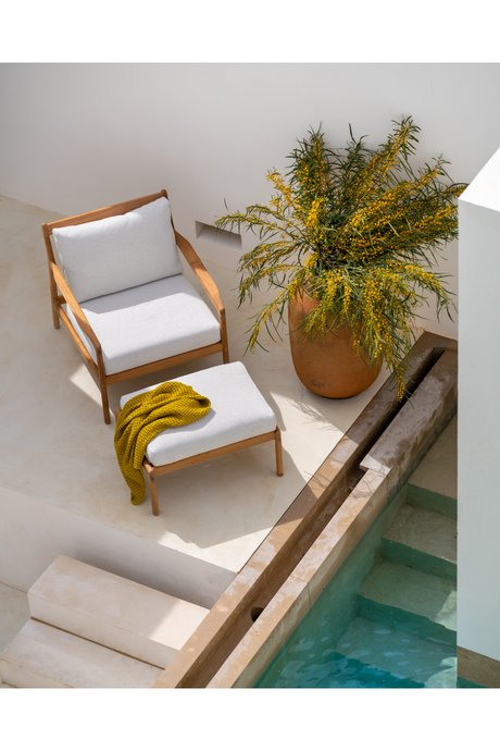 Natural Teak Outdoor Ottoman | Ethnicraft Jack | Oroa.com