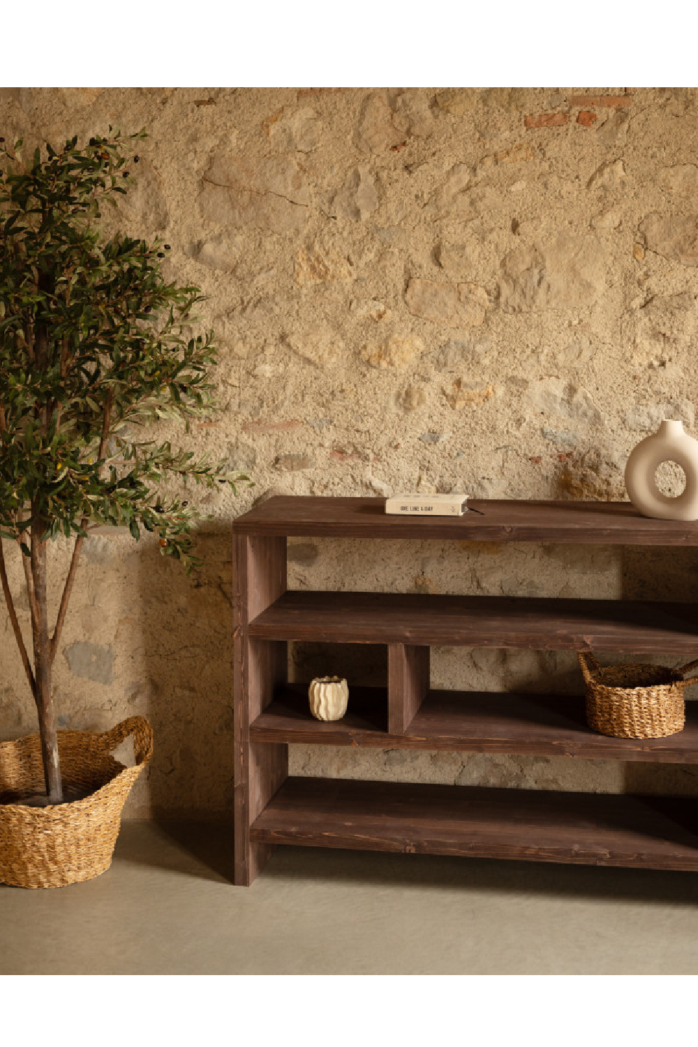 Solid Wood Low Bookshelf | Decowood Rose  | OROA.com