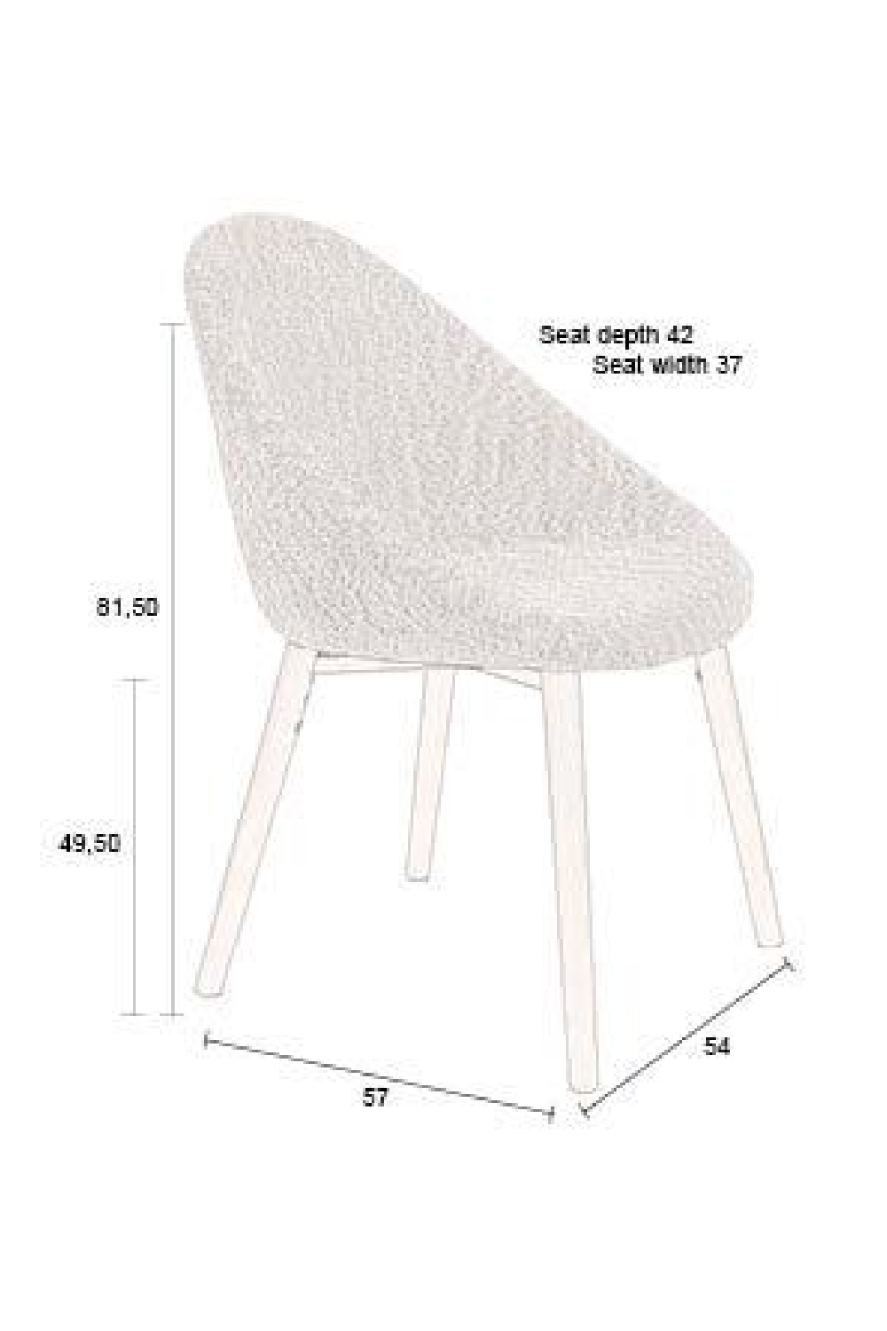 Bouclé Tub Dining Chairs (2) | Dutchbone Fenna | OROA.com
