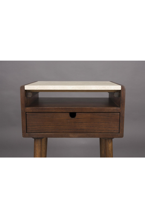 1-Drawer Travertine Side Table/Bedstand | Dutchbone Arda | OROA.com