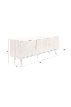 Travertine Top 3-Door Sideboard | Dutchbone Arda | OROA.com