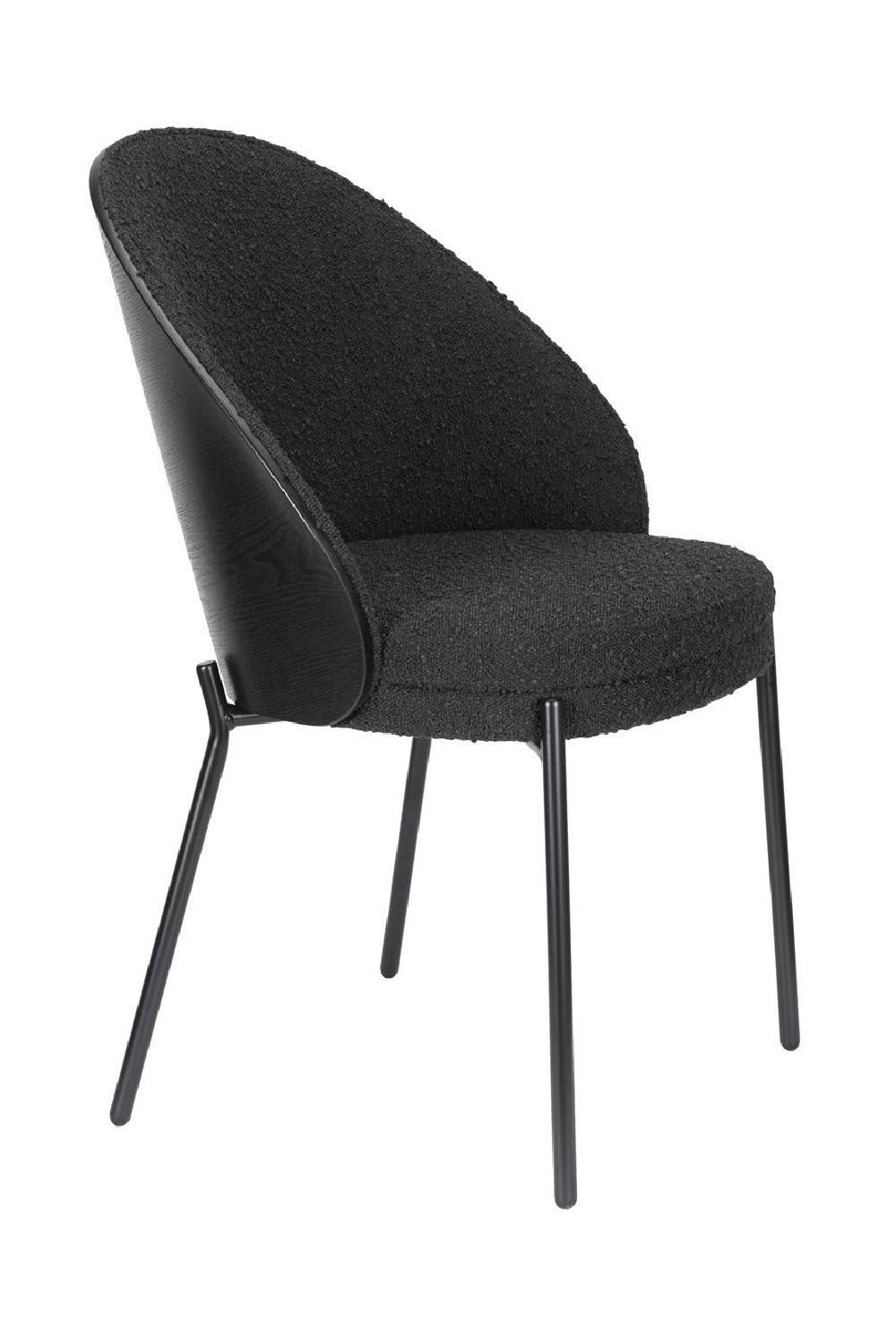 Black Bouclé Dining Chair | Dutchbone Rodin | OROA.com