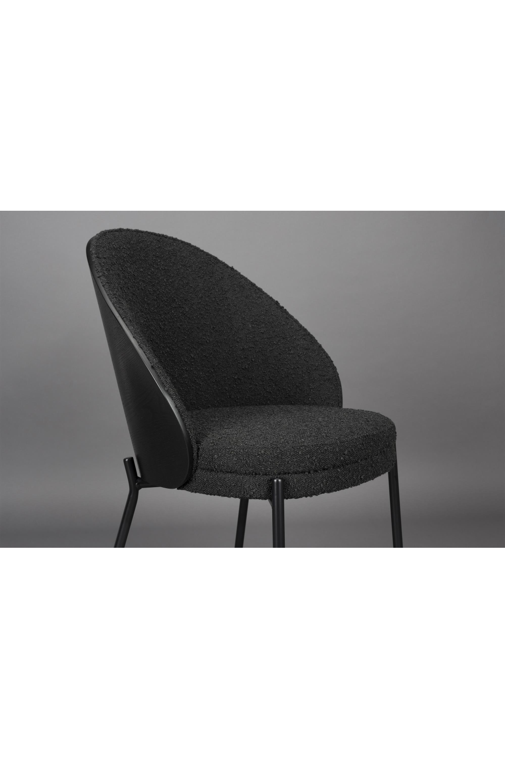 Black Bouclé Dining Chair | Dutchbone Rodin | OROA.com