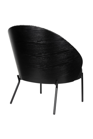 Black Bouclé Curved Lounge Chair | Dutchbone Rodin | OROA.com