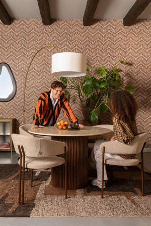 Bouclé Curved Dining Chairs (2) | Dutchbone Naida| OROA.com
