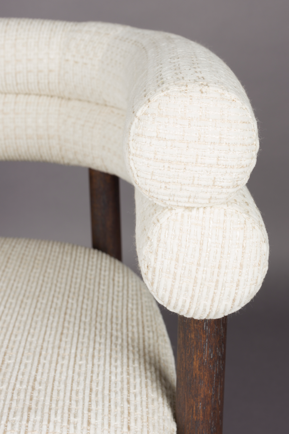 Off-White Curved Dining Chair | Dutchbone Sela | OROA.com