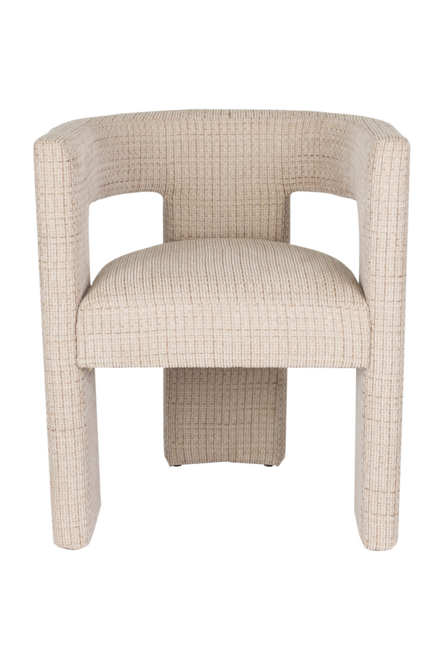 Beige Woven Design Dining Chair | Dutchbone Medina | OROA.com
