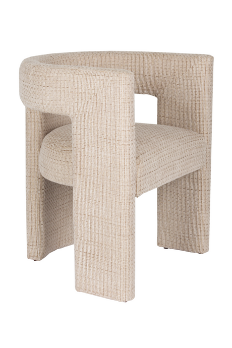 Beige Woven Design Dining Chair | Dutchbone Medina | OROA.com
