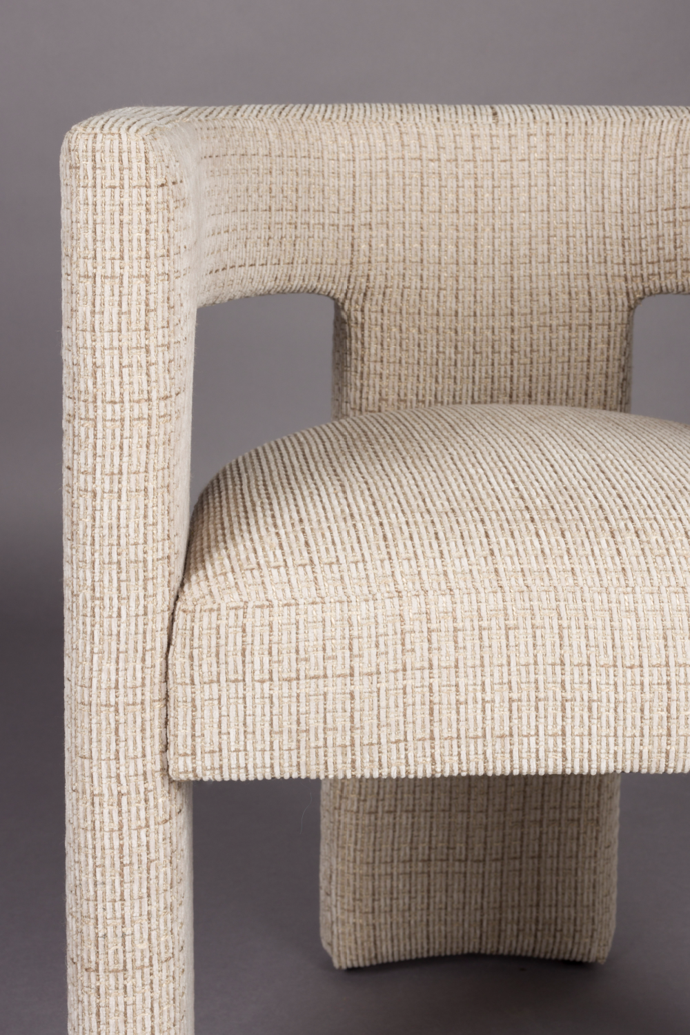 Beige Woven Design Dining Chair | Dutchbone Medina | OROA.com