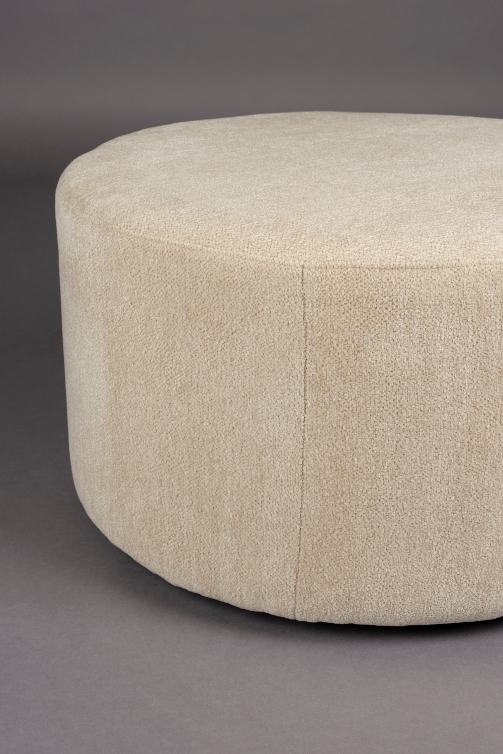 Round Upholstered Ottoman | Dutchbone Rocca | OROA.com
