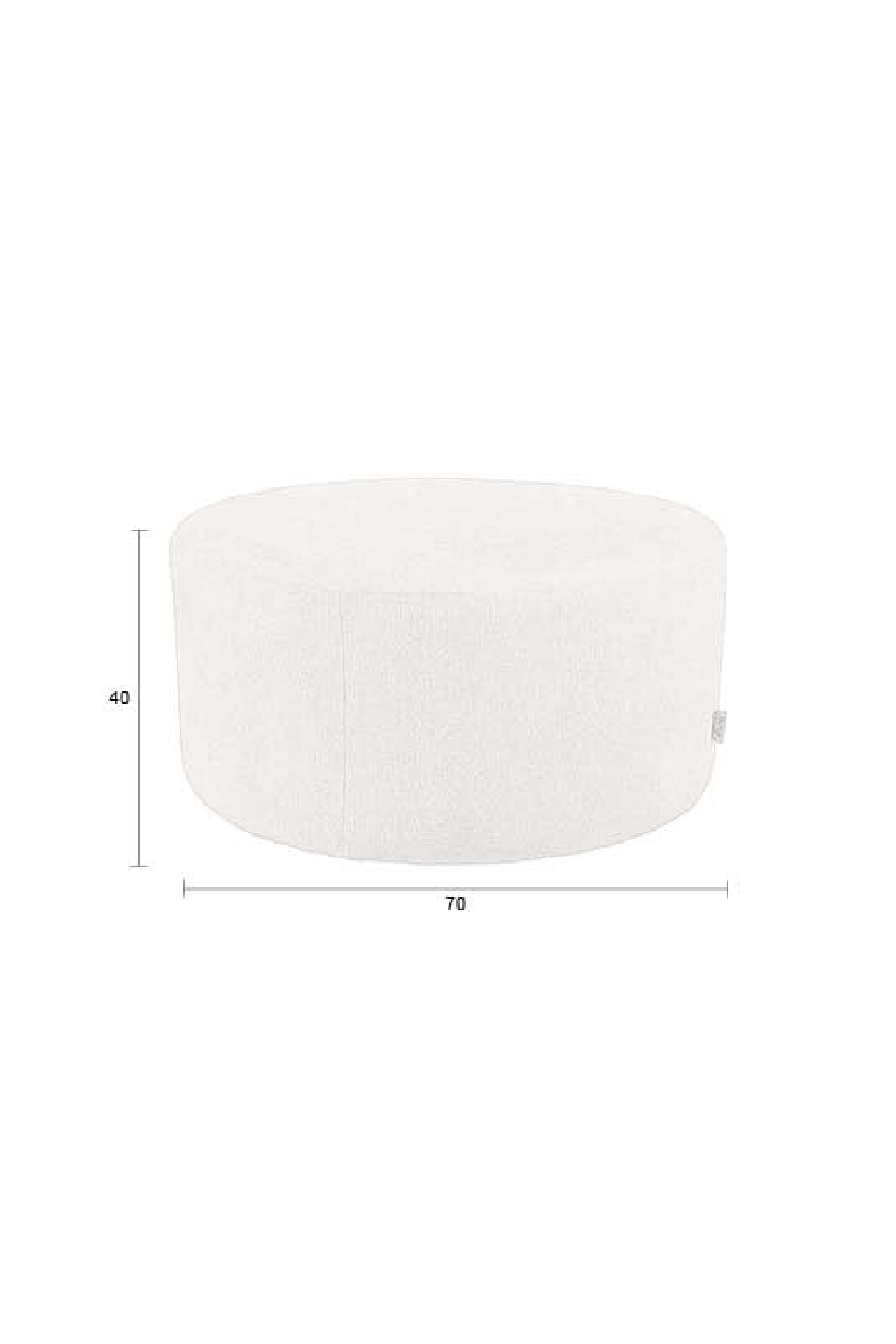 Round Upholstered Ottoman | Dutchbone Rocca | OROA.com