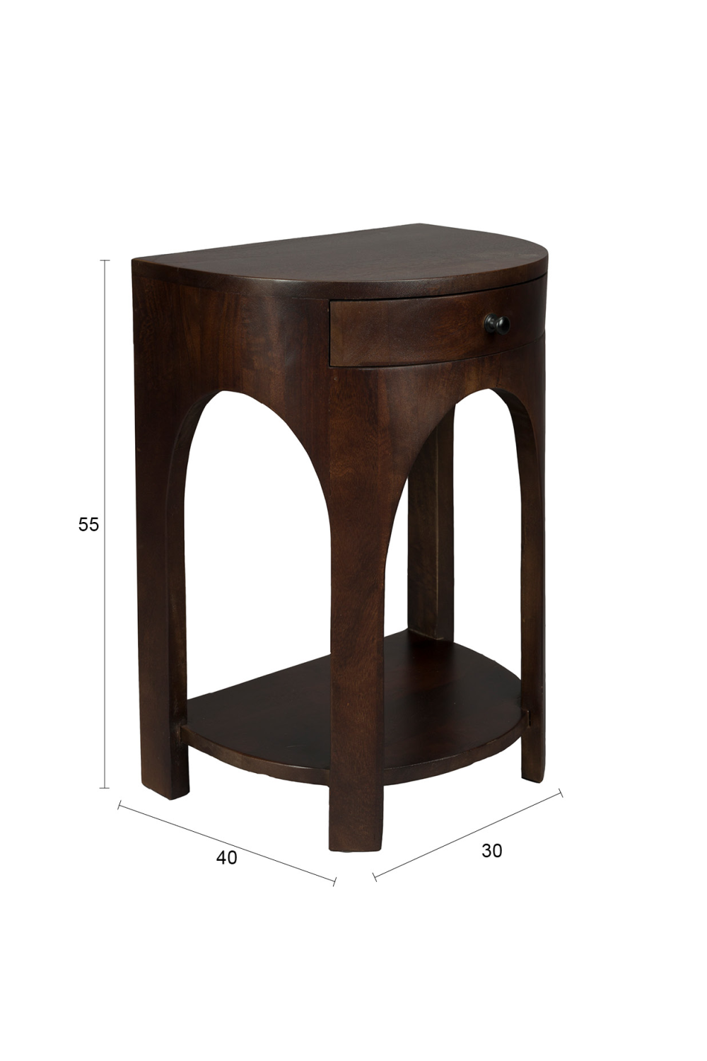 Semi-Circle 1-Drawer Side Table | Dutchbone Belvedere | OROA.com