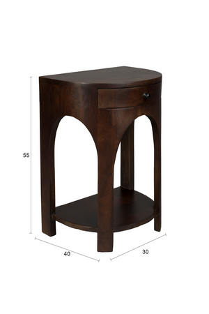 Semi-Circle 1-Drawer Side Table | Dutchbone Belvedere | OROA.com