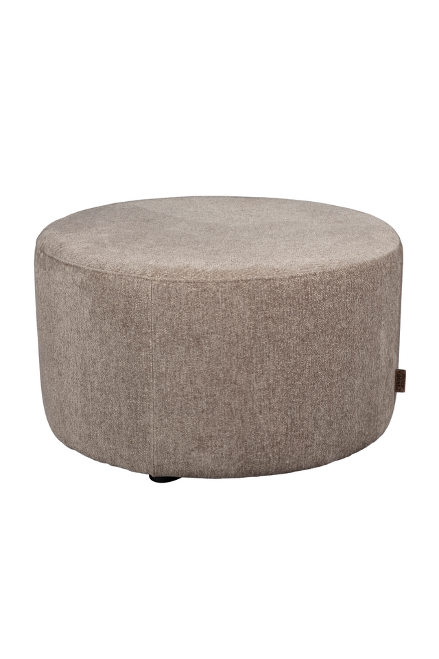 Round Upholstered Ottoman | Dutchbone Rocca | OROA.com