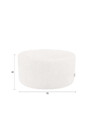 Round Upholstered Ottoman | Dutchbone Rocca | OROA.com