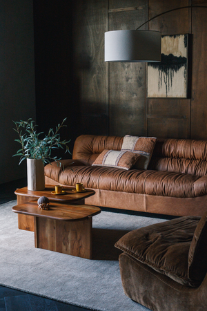 Leather Pleated Sofa | Dutchbone Douglas | Oroa.com