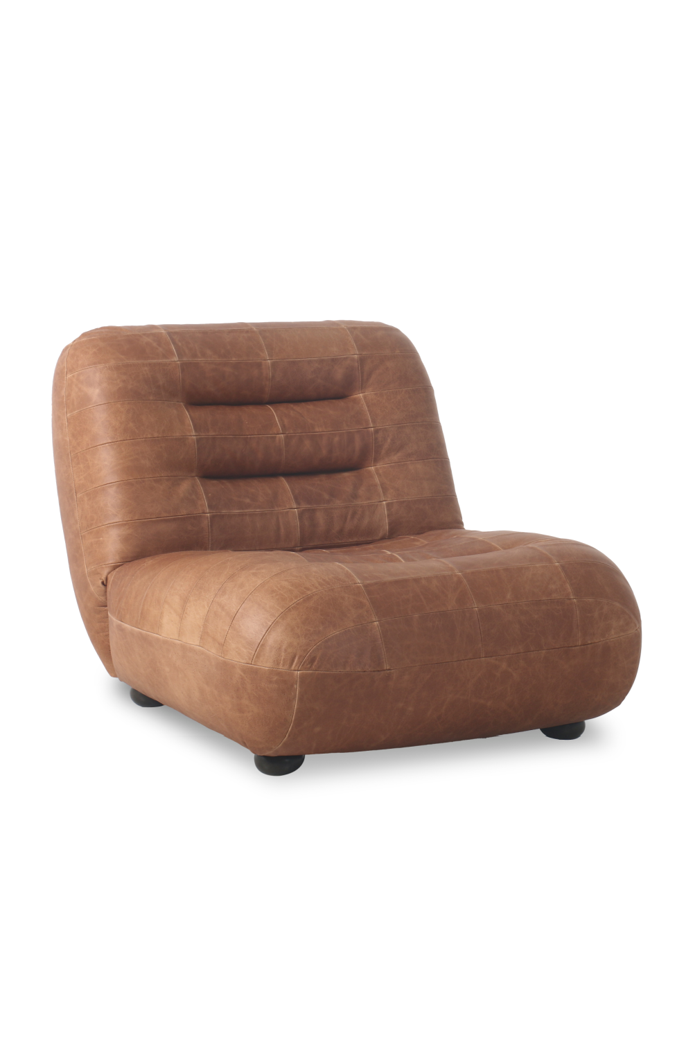 Deep Stitched Leather Lounge Chair | Dutchbone Wyatt | Oroa.com