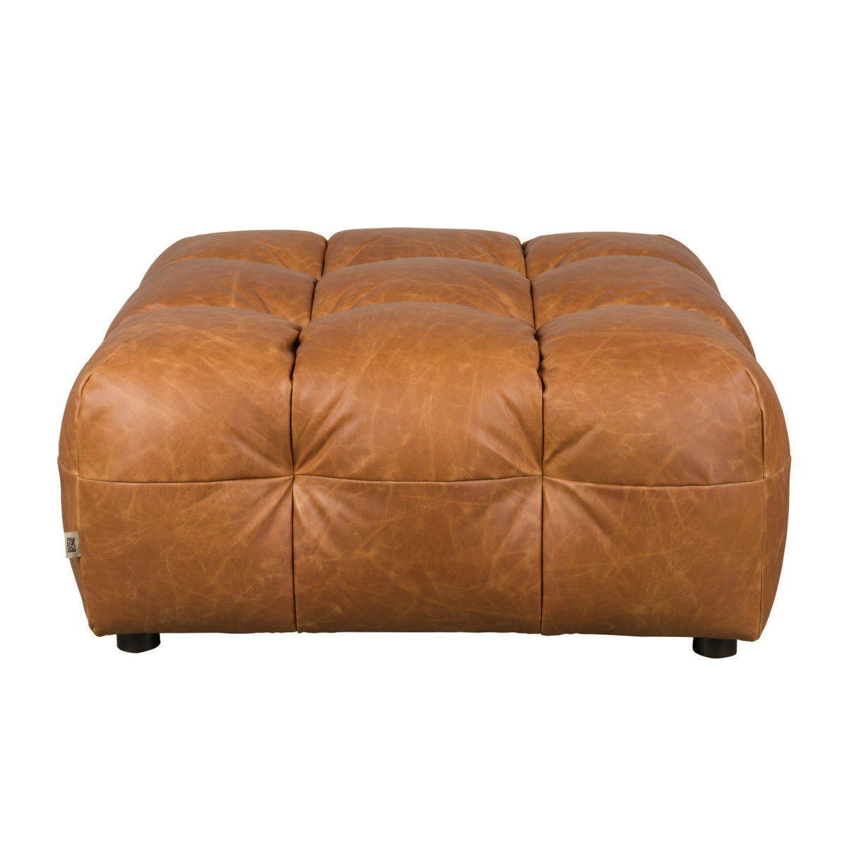   Tufted Leather Ottoman | Oroa.com