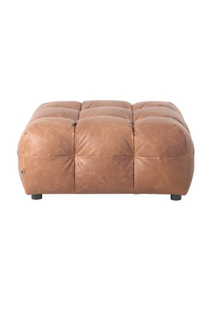 Tufted Leather Ottoman | Dutchbone Hackman | Oroa.com