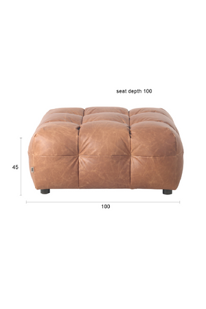 Tufted Leather Ottoman | Dutchbone Hackman | Oroa.com