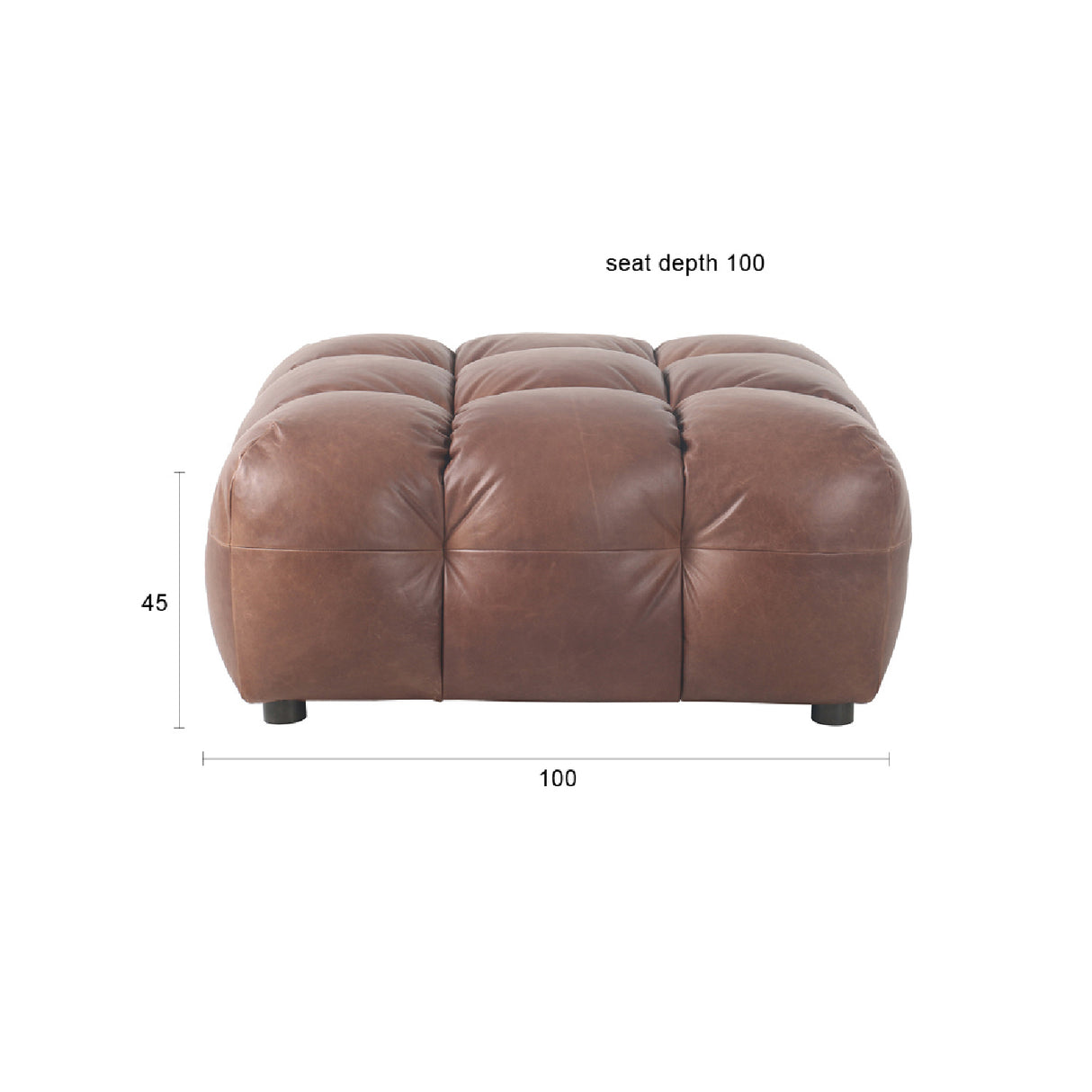   Tufted Leather Ottoman | Oroa.com