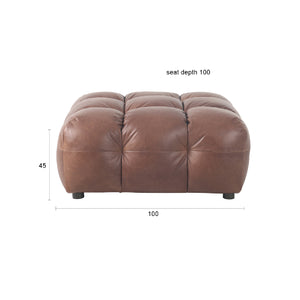   Tufted Leather Ottoman | Oroa.com