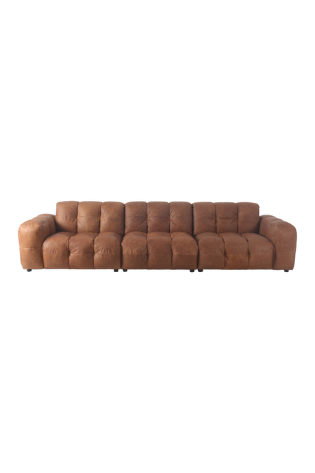 Tufted Leather 4-5-Seater Sofa | Dutchbone Hackman | OROA.com