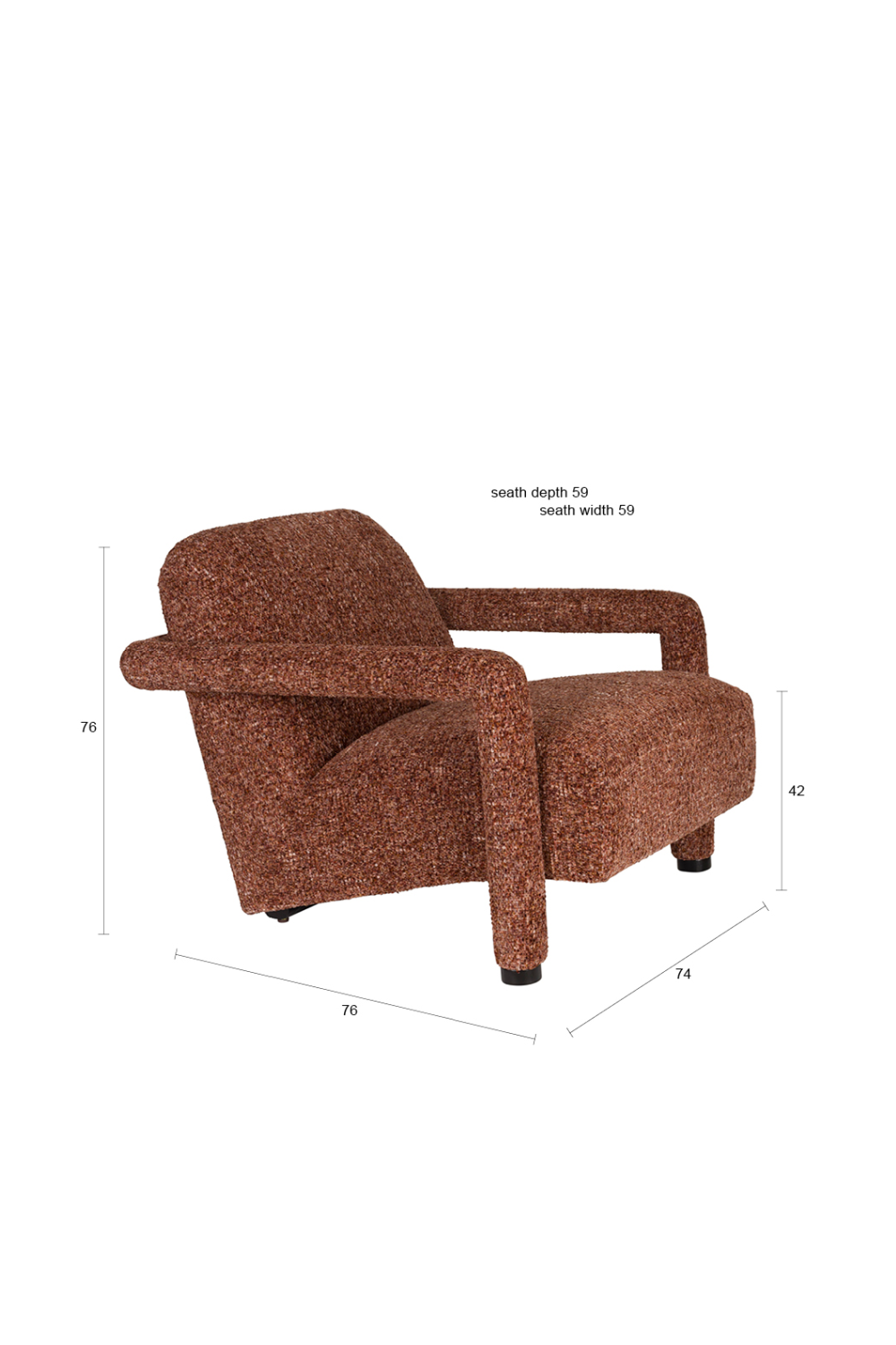 Melange Fabric Lounge Chair | Dutchbone Kent | Oroa.com