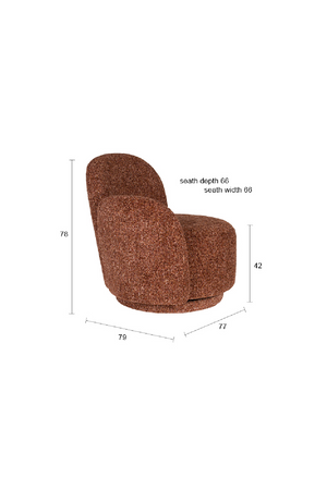 Melange Fabric Swivel Lounge Chair | Dutchone Rose | Oroa.com
