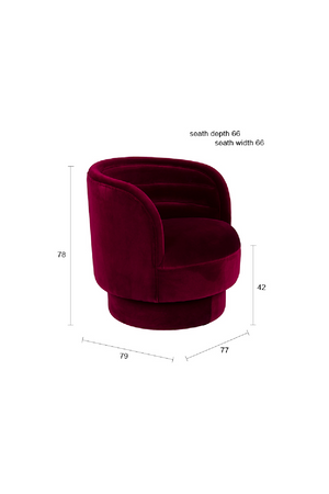 Red Velvet Swivel Lounge Chair | Dutchbone Dorothy | Oroa.com