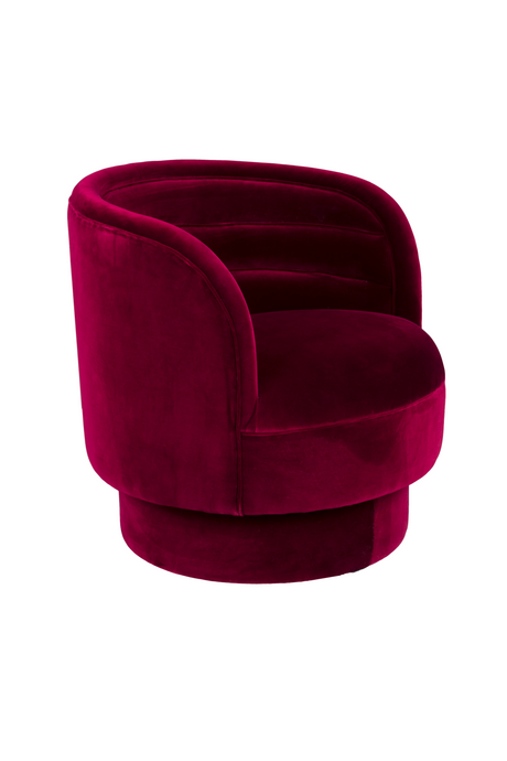 Red Velvet Swivel Lounge Chair | Dutchbone Dorothy | Oroa.com