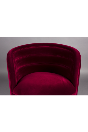 Red Velvet Swivel Lounge Chair | Dutchbone Dorothy | Oroa.com