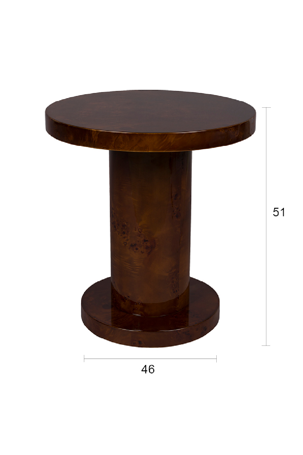 Glossy Wooden Side Table | Dutchbone Quinn | Oroa.com