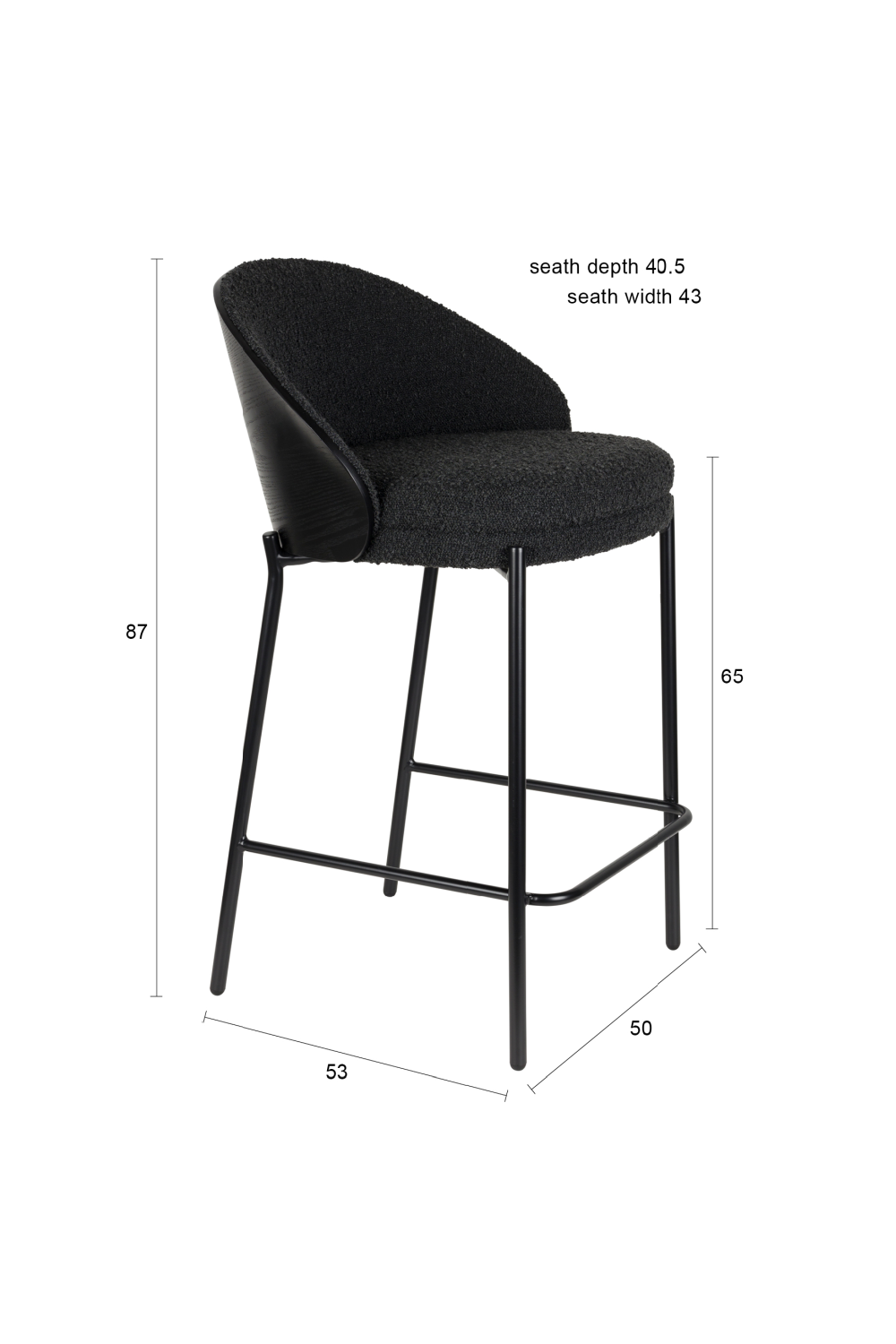 Arched Back Counter Chairs (2) | Dutchbone Rodin | Oroa.com