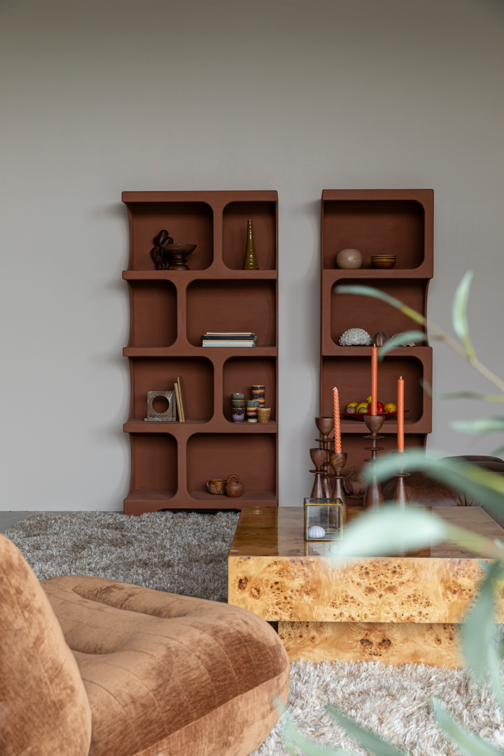 Matte Terracotta Shelf Cabinet | Dutchbone Dundee | Oroa.com